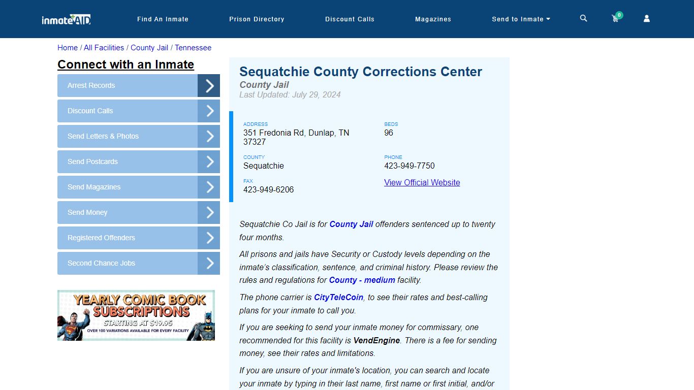 Sequatchie County Corrections Center - Inmate Locator